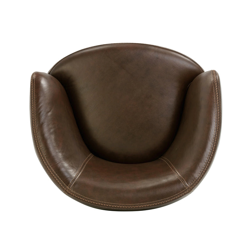 Parker Living Barolo 100% Italian Leather Swivel Club Chair Two Pack