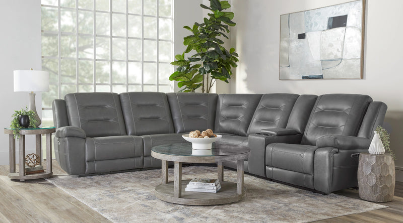 Parker Living Caldwell Fog 6 Piece Modular Power Reclining Sectional with Power Adjustable Headrests