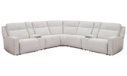 Parker Living Lancaster - Fluffy River Rock 7 Piece Zero Gravity Power Reclining Sectional with Power Adjustable Headrests