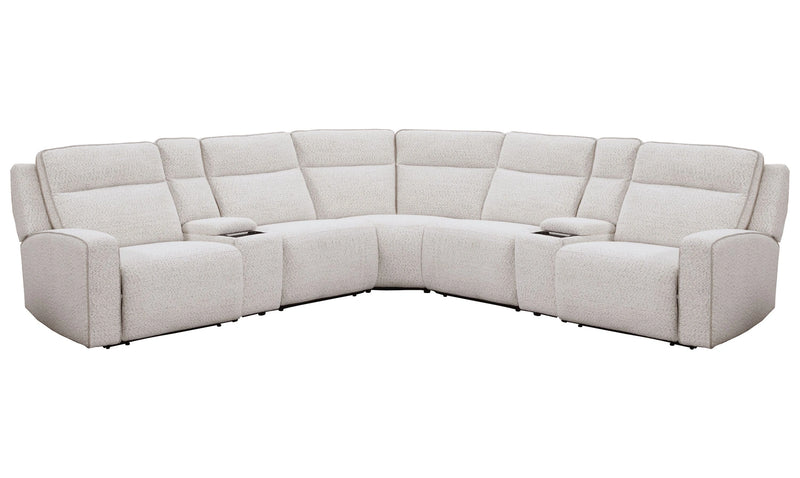 Parker Living Lancaster - Fluffy River Rock 7 Piece Zero Gravity Power Reclining Sectional with Power Adjustable Headrests