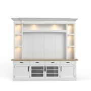 Parker House Americana Modern 92 Inch TV Console with Hutch Back Panel and LED Lights