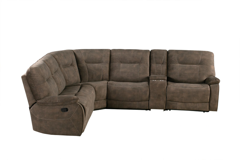 Parker Living Cooper - Shadow Brown 6 Piece Modular Manual Reclining Sectional
