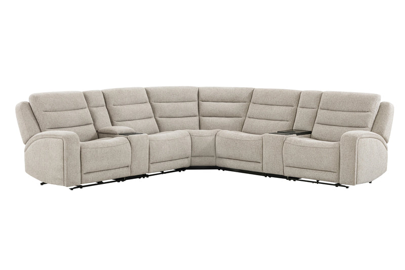 Parker Living Felix - Mari Fawn 7 Piece Zero Gravity Power Reclining Sectional with Beverage Cooler Console