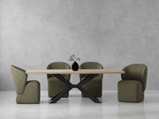 Parker House Crossings - Monaco Dining 84 Inch Rectangular Dining Table with 4 Upholstered Chairs