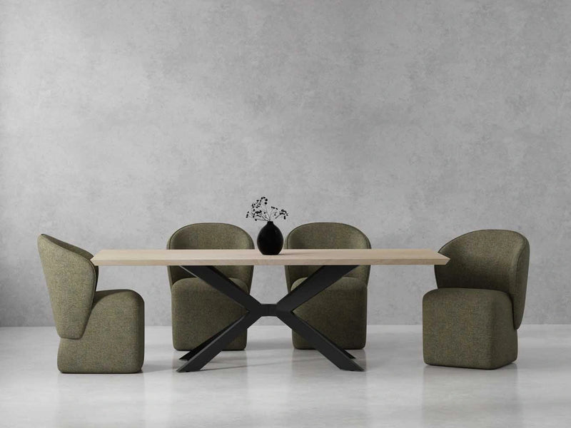 Parker House Crossings - Monaco Dining 84 Inch Rectangular Dining Table with 4 Upholstered Chairs