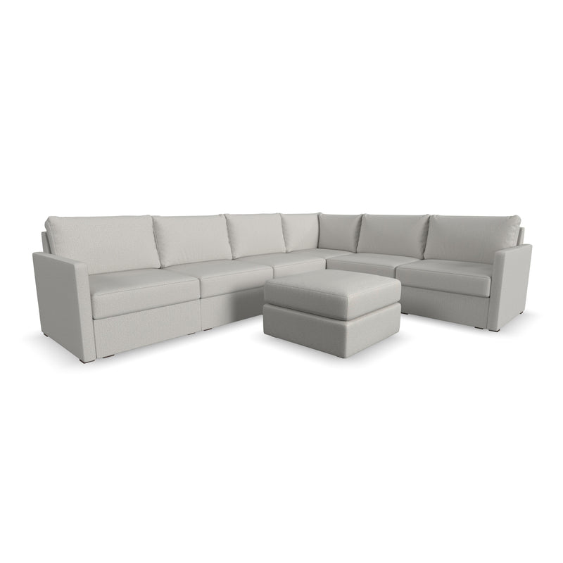 Flex 6-Seat Sectional with Narrow Arm and Ottoman