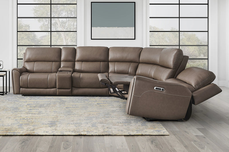 Parker Living Hancock 6 Piece Zero Gravity Power Reclining Sectional with Power Adjustable Headrests