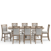 Parker House Americana Modern Dining Island Counter Height Table with 8 upholstered chairs