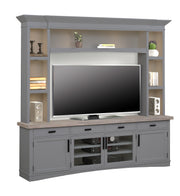Parker House Americana Modern - Dove 92 In. TV Console with Hutch and LED Lights