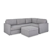 Flex 4-Seat Sectional with Narrow Arm and Storage Ottoman - 5000003359