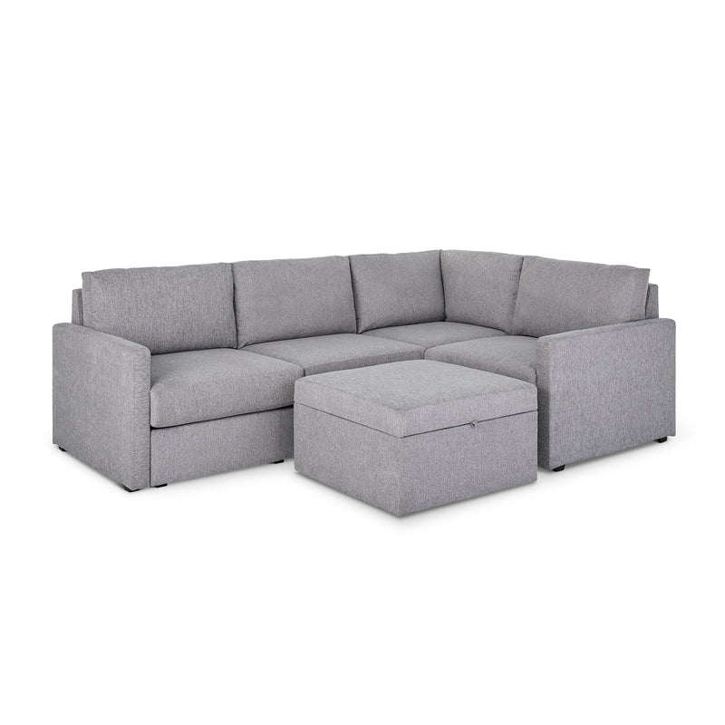 Flex 4-Seat Sectional with Narrow Arm and Storage Ottoman - 5000003359