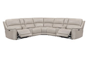 Parker Living Easton - Steamboat Brown 7 Piece Zero Gravity Power Reclining Sectional with Power Adjustable Headrests