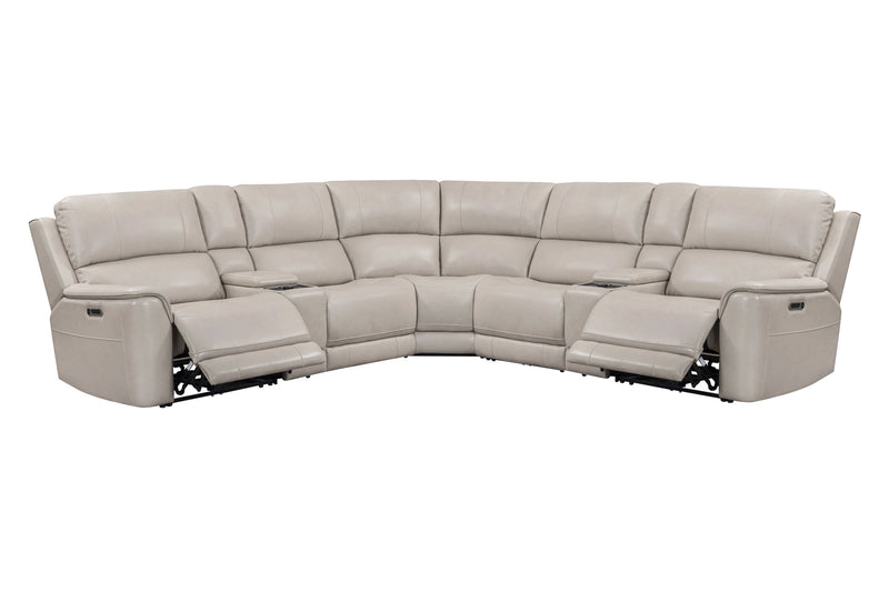 Parker Living Easton - Steamboat Brown 7 Piece Zero Gravity Power Reclining Sectional with Power Adjustable Headrests