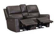 Parker Living Easton - Steamboat Brown Zero Gravity Power Reclining Tilt Console Loveseat P3