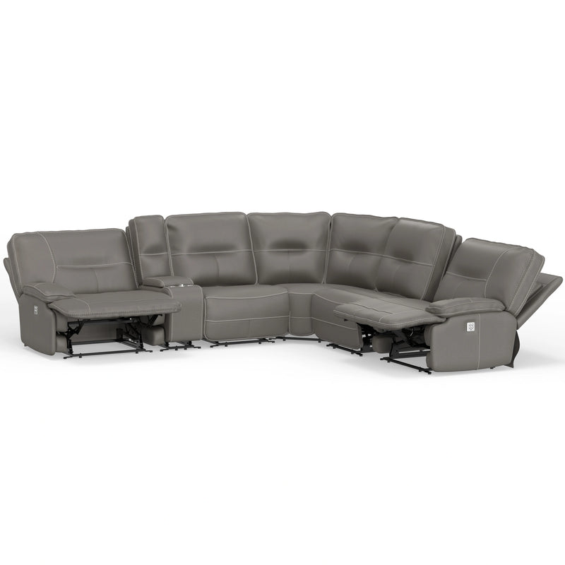 Parker Living Spartacus 6 Piece Modular Power Reclining Sectional with Power Adjustable Headrests