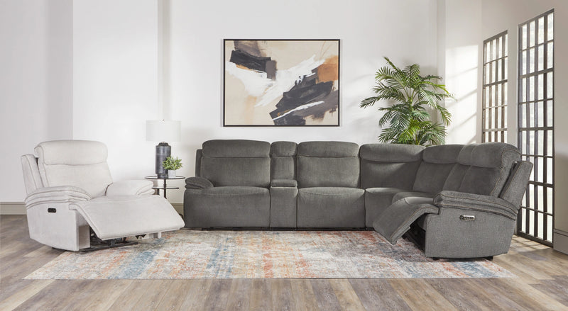 Parker Living Alpine - Airy Midnight 6 Piece Zero Gravity Power Reclining Sectional with Power Adjustable Headrests