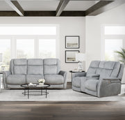 Parker Living Linus - Hudson Grey Power Reclining Sofa and Loveseat