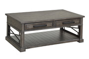 Parker House Sundance - Smokey Grey Cocktail Table with 2 Chairside Tables and Console Table with 3 Stools