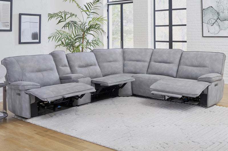 Parker Living Gladiator 6 Piece Modular Power Reclining Sectional with Power Adjustable Headrests