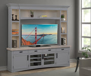 Parker House Americana Modern - Dove 92 In. TV Console with Hutch and LED Lights