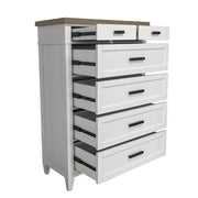 Parker House Americana Modern Bedroom Queen Shelter Bed 2 Nightstands Dresser with Mirror and Chest