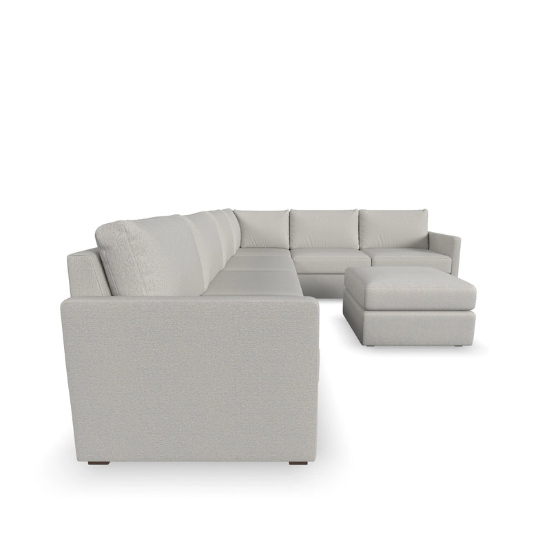 Flex 6-Seat Sectional with Narrow Arm and Ottoman