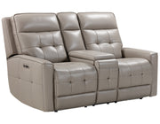 Parker Living Canterbury - Pewter Power Reclining Zero Gravity Console Loveseat