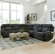 Parker Living Dalton - Lucky Charcoal 6 Piece Modular Power Reclining Sectional with Power Adjustable Headrests