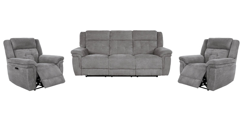 Parker Living Richland - Bristol Grey Power Reclining Sofa and Two Recliners