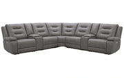 Parker Living Caldwell Fog 7 Piece Modular Power Reclining Sectional with Power Adjustable Headrests with 2 Consoles
