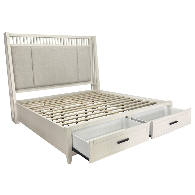 Parker House Americana Modern Bedroom King Shelter Bed 2 Nightstands Dresser with Mirror and Chest