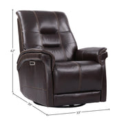 Parker Living Carnegie - Verona Coffee - Powered By Freemotion Cordless Power Swivel Glider Recliner