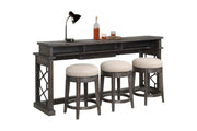 Parker House Sundance - Smokey Grey Everywhere Console with 3 Stools