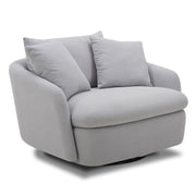 Parker Living Boomer - Dove Grey Large Swivel Chair with 2 Toss Pillows Two Pack