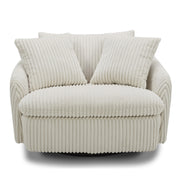 Parker Living Boomer - Mega Ivory Large Swivel Chair with 2 Toss Pillows
