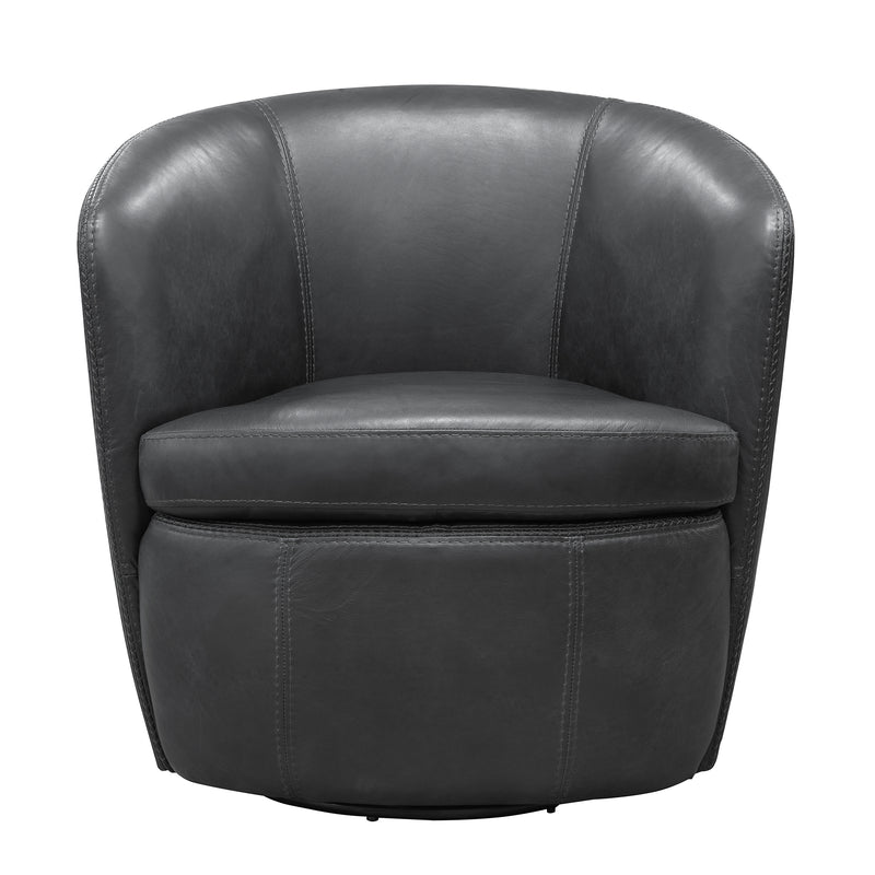 Parker Living Barolo - Vintage Slate 100% Italian Leather Swivel Club Chair