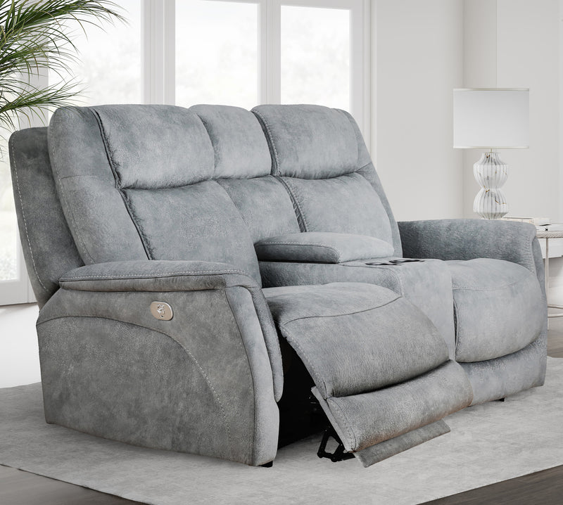 Parker Living Linus - Hudson Grey Power Reclining Sofa Loveseat and Recliner