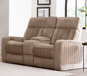 Parker Living Equinox - Mushroom Power Reclining Console Loveseat
