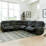 Parker Living Dalton - Lucky Charcoal 6 Piece Modular Power Reclining Sectional with Power Adjustable Headrests