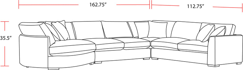 Parker Living The Bump - Alistair Fossil 4 Piece Modular Sectional