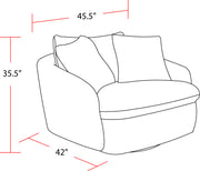 Parker Living Boomer - Utopia Sand Large Swivel Chair with 2 Toss Pillows Two Pack