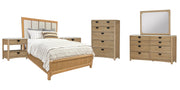 Parker House Escape - Bedroom Queen Panel Bed 2 Nightstands Dresser with Mirror and Chest
