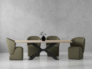 Parker House Crossings - Monaco Dining 86 In. Rectangular Dining Table With 4 Upholstered Chairs - DMON-5PC-86REC-DBGO-QMSG