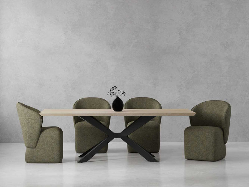 Parker House Crossings - Monaco Dining 84 Inch Rectangular Dining Table with 4 Upholstered Chairs