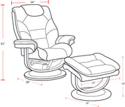 Parker Living Knight - Haze Manual Reclining Swivel Chair and Ottoman