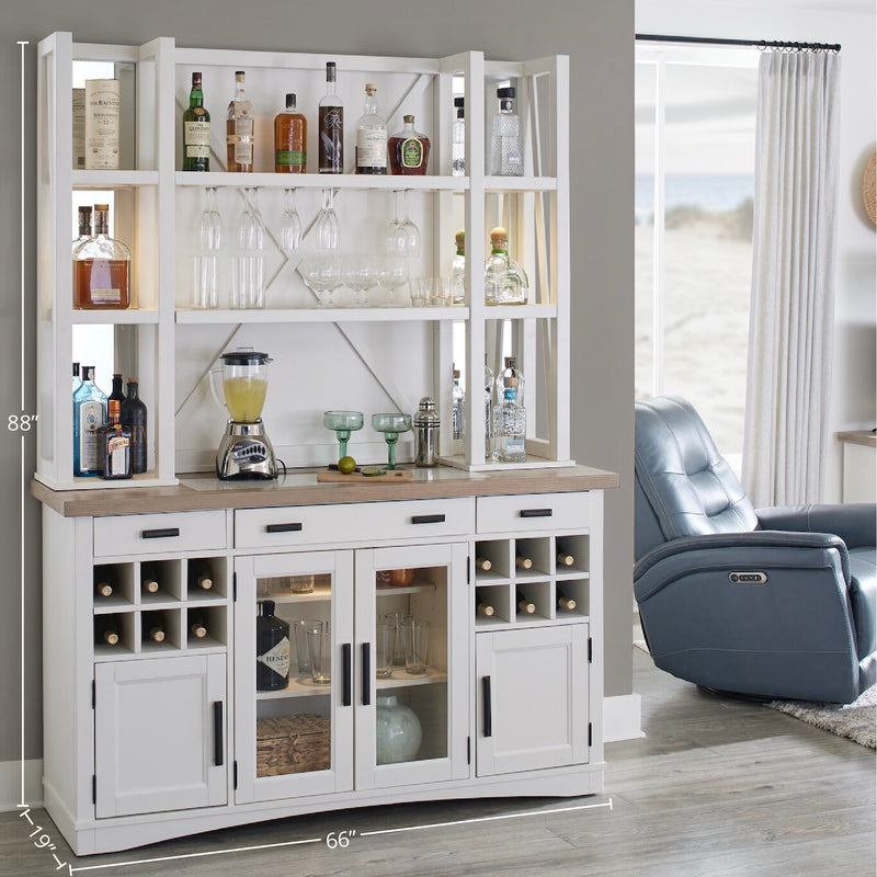 Parker House Americana Modern Dining 66 In. Buffet and Hutch with Quartz Insert