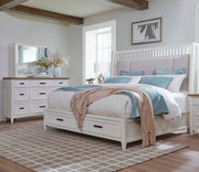 Parker House Americana Modern Bedroom Queen Shelter Bed with Dresser and Mirror