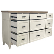 Parker House Americana Modern Bedroom King Shelter Bed with 2 Nightstands and Dresser with Mirror