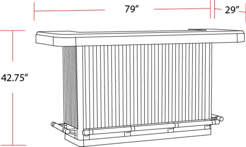Parker House Escape - Dining 78 In. Bar with Stone Top