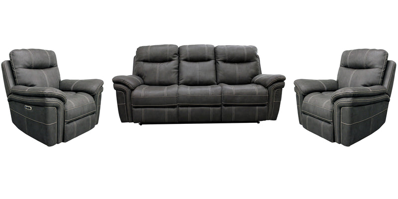 Parker Living Mason - Charcoal Power Reclining Sofa and Two Recliners